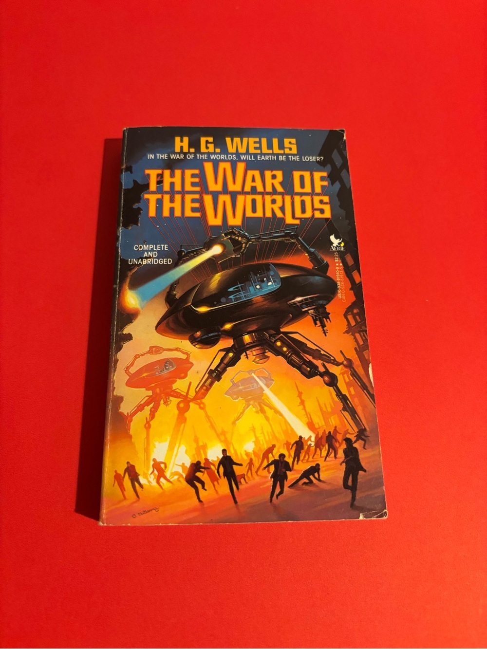 Paperback copy of The War of the Worlds